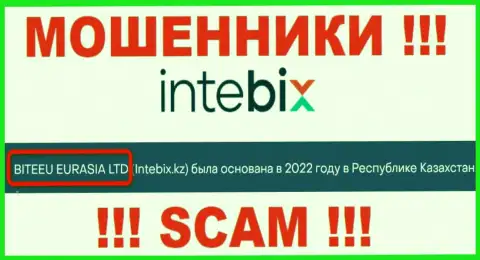 Свое юридическое лицо организация IntebixKz не прячет - это BITEEU EURASIA Ltd