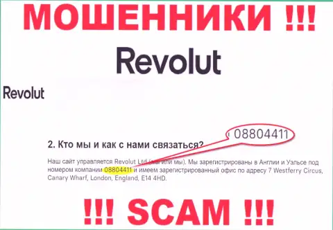Будьте бдительны, наличие номера регистрации у Revolut Com (08804411) может быть приманкой