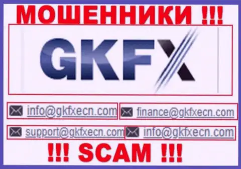 В контактных сведениях, на сайте мошенников GKFX ECN, предоставлена вот эта электронная почта