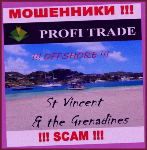 Базируется организация Profi-Trade Ru в офшоре на территории - St. Vincent and the Grenadines, МОШЕННИКИ !!!