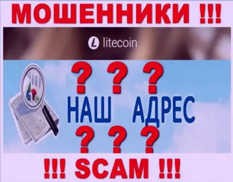 На web-ресурсе LiteCoin мошенники не показали адрес компании