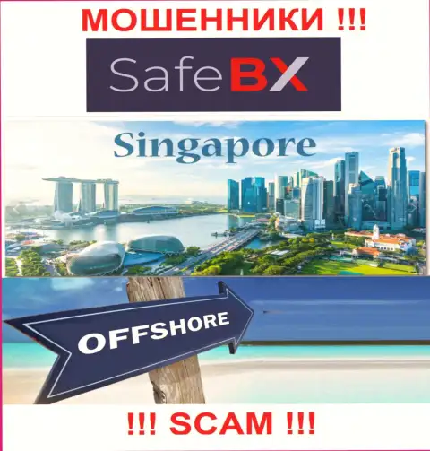 Singapore - офшорное место регистрации мошенников SafeBX, показанное у них на веб-портале