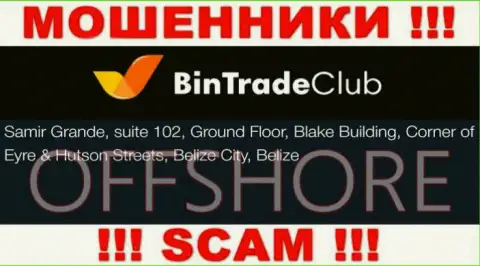 Незаконно действующая организация BinTradeClub зарегистрирована на территории - Belize