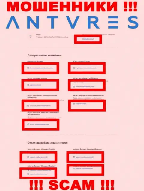 Не пишите письмо на е-мейл мошенников Antares Limited, приведенный у них на онлайн-ресурсе в разделе контактных данных - очень опасно