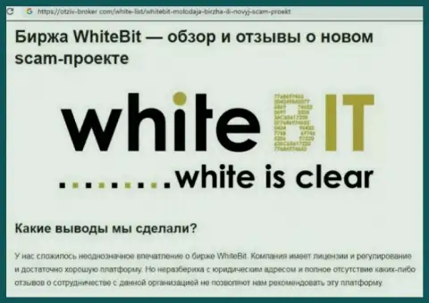 WhiteBit Com - организация, совместное сотрудничество с которой доставляет лишь убытки (обзор деяний)