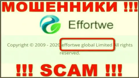 На онлайн-ресурсе Еффортве365 написано, что Effortwe Global Limited - это их юридическое лицо, но это не обозначает, что они честные