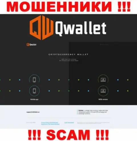 Ресурс преступно действующей организации QWallet - QWallet Co
