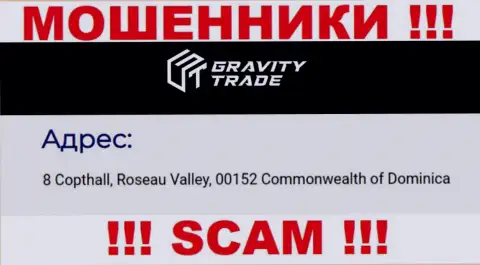 IBC 00018 8 Copthall, Roseau Valley, 00152 Commonwealth of Dominica - это оффшорный официальный адрес Gravity Trade, предоставленный на информационном портале указанных аферистов