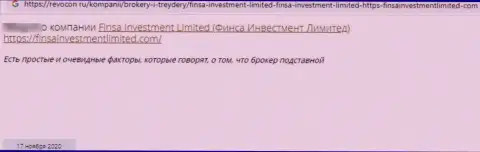Автор отзыва из первых рук утверждает о том, что FinsaInvestmentLimited - это МОШЕННИКИ ! Иметь дело с которыми довольно рискованно