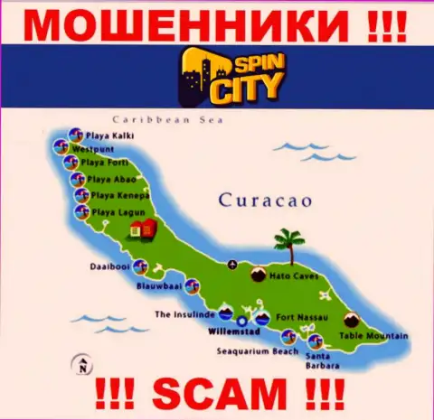 Юридическое место регистрации Казино СпинСити на территории - Curacao