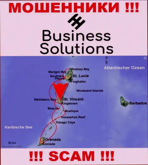Бизнес Солюшнс специально базируются в оффшоре на территории Кингстаун, Сент-Винсент и Гренадины - это МОШЕННИКИ !