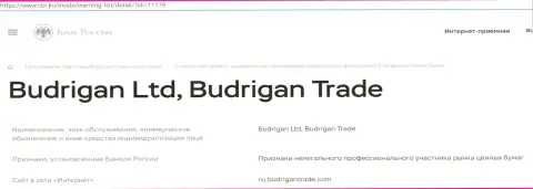 Лохотронщики Budrigan Trade попали в черный список ЦБ России