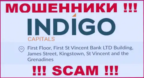 БУДЬТЕ БДИТЕЛЬНЫ, Indigo Capitals скрылись в оффшорной зоне по адресу: First Floor, First St Vincent Bank LTD Building, James Street, Kingstown, St Vincent and the Grenadines и уже оттуда воруют депозиты