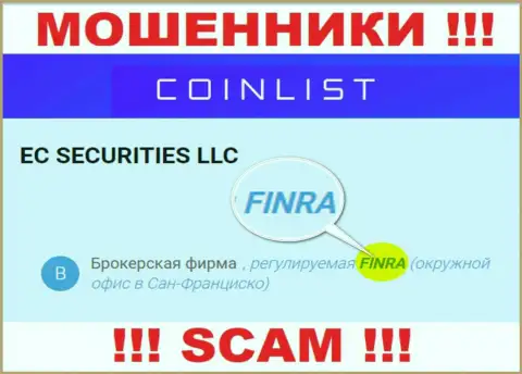 Держитесь от организации CoinList подальше, которую прикрывает жулик - Financial Industry Regulatory Authority