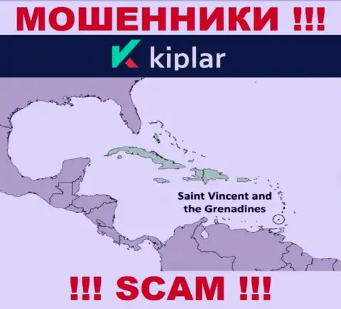 РАЗВОДИЛЫ Kiplar имеют регистрацию очень далеко, а именно на территории - St. Vincent and the Grenadines