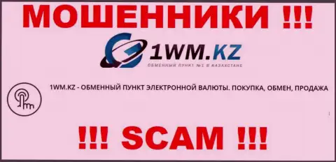 Деятельность мошенников 1WM Kz: Online-обменник - это замануха для доверчивых людей