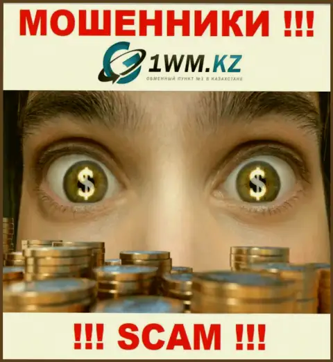На сайте мошенников 1WM Kz нет ни намека о регулирующем органе этой компании !!!