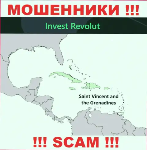 Invest-Revolut Com находятся на территории - Kingstown, St Vincent and the Grenadines, избегайте взаимодействия с ними