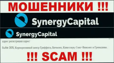 На ресурсе Synergy Capital показан юридический адрес компании - Suite 305, Griffith Corporate Centre, Beachmont, Kingstown, St. Vincent and the Grenadines, это оффшор, будьте осторожны !!!