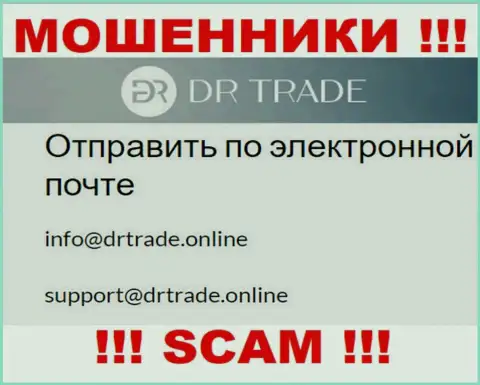 Не пишите на адрес электронного ящика махинаторов DR Trade, размещенный на их онлайн-сервисе в разделе контактной информации это весьма рискованно