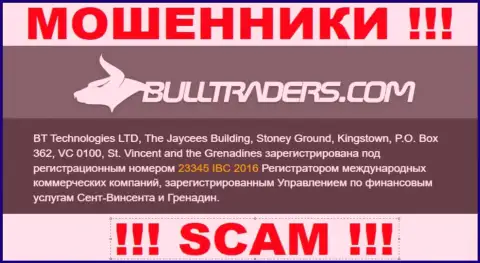 Bulltraders Com - это МОШЕННИКИ, номер регистрации (23345 IBC 2016) этому не мешает