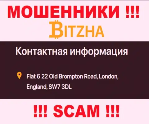 Верить инфе, что Bitzha 24 предоставили у себя на веб-портале, относительно официального адреса, не надо