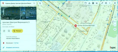 Слитый одним из служащих 770Капитал адрес места нахождения мошеннической форекс брокерской компании на Yandex Maps