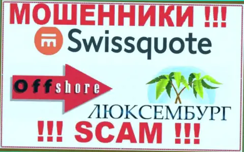 SwissQuote сообщили на веб-портале свое место регистрации - на территории Luxemburg
